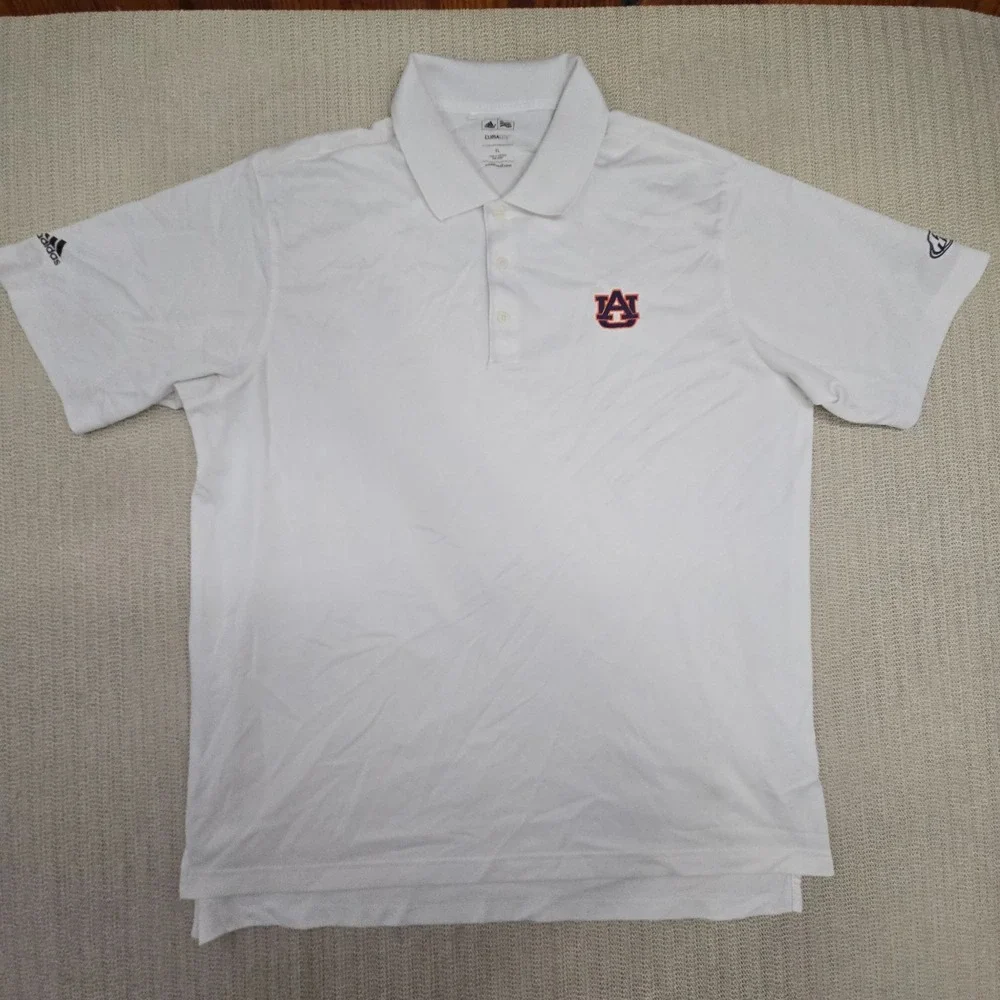 Adidas Golf Auburn Tigers Shirt Polo Shirt Men XL White SEC Football Lightweight